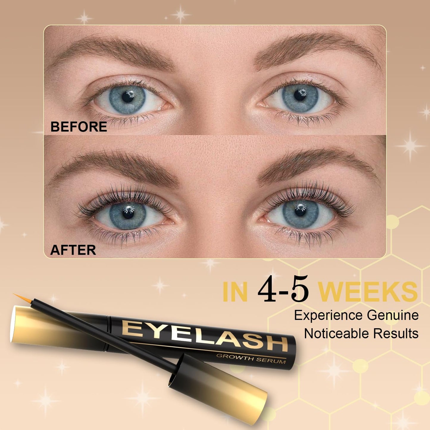 Lash Serum for Eyelash Growth, Premium Lash Enhancing Serum with Advanced Formula Volumizing Longer Fuller and Thicker Looking Lashes, Eyelash Growth for Sensitive Eyes