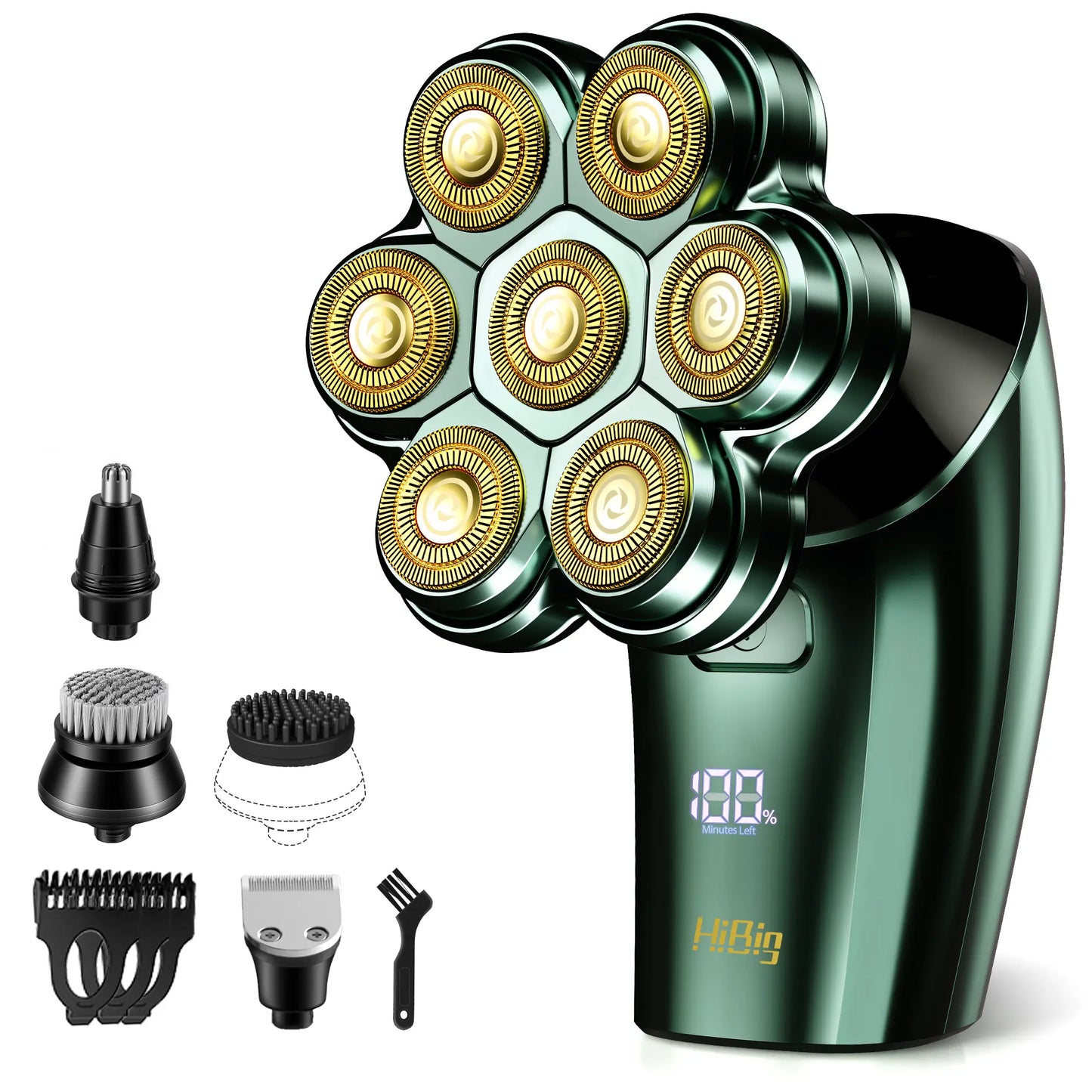 7D Electric Legs & Body Shaver for Women - 5-in-1 Lady Grooming Kit for Bald Head, Legs & Armpits, Waterproof Rechargeable Painless Razor, Cordless Shaver with Floating Heads, Ideal Gift for Her