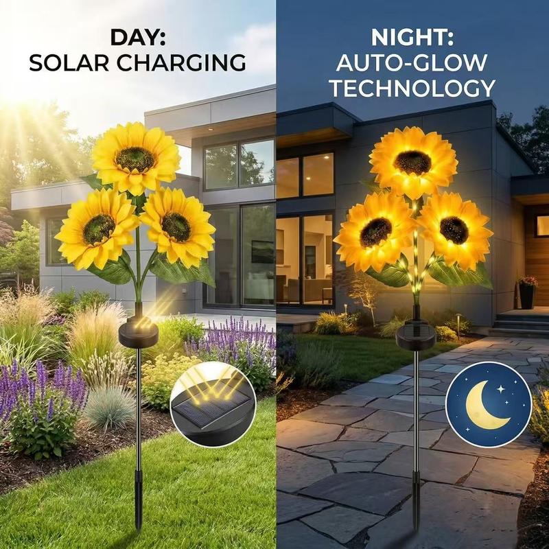 ⏳Time-Limited Special Price: 9.99!!⏰ Solar Sunflower Garden Stake Lights 🌻 | Waterproof 🌧️ | No Wiring💡