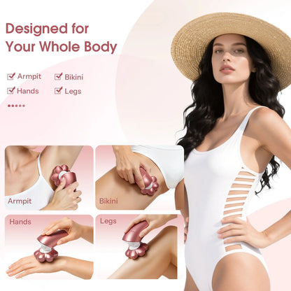 7D Electric Legs & Body Shaver for Women - 5-in-1 Lady Grooming Kit for Bald Head, Legs & Armpits, Waterproof Rechargeable Painless Razor, Cordless Shaver with Floating Heads, Ideal Gift for Her
