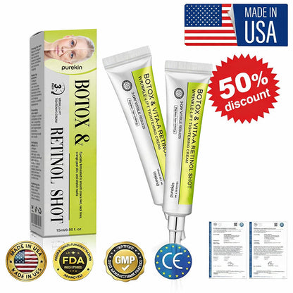 Purekin Advanced Peptide Botox-Style + Vita-A Retinol Lifting Renewal Cream