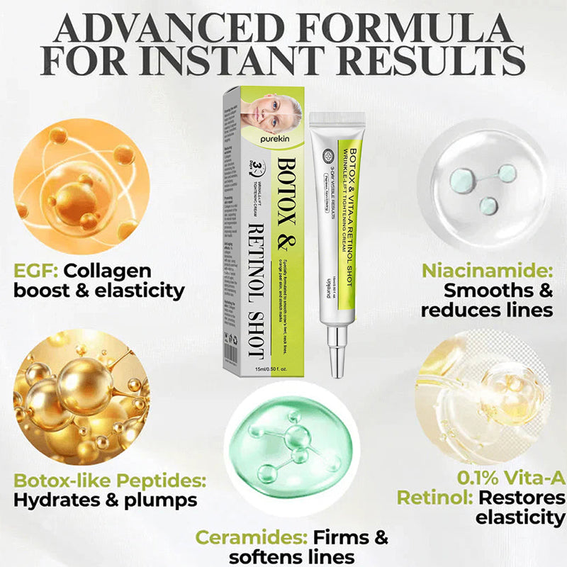 Purekin Advanced Peptide Botox-Style + Vita-A Retinol Lifting Renewal Cream