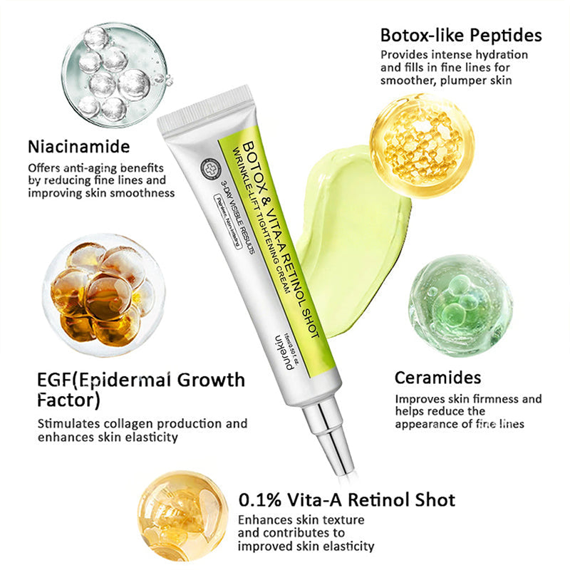 Purekin Advanced Peptide Botox-Style + Vita-A Retinol Lifting Renewal Cream