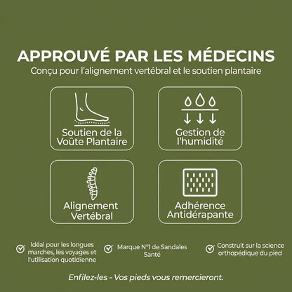 Sandales orthopédiques en liège Qorzan - Soutien de la voûte plantaire toute la journée