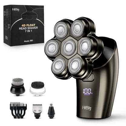 7D Electric Legs & Body Shaver for Women - 5-in-1 Lady Grooming Kit for Bald Head, Legs & Armpits, Waterproof Rechargeable Painless Razor, Cordless Shaver with Floating Heads, Ideal Gift for Her