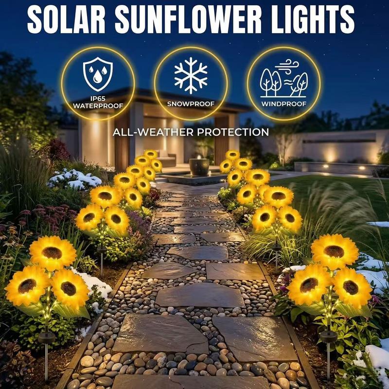 ⏳Time-Limited Special Price: 9.99!!⏰ Solar Sunflower Garden Stake Lights 🌻 | Waterproof 🌧️ | No Wiring💡