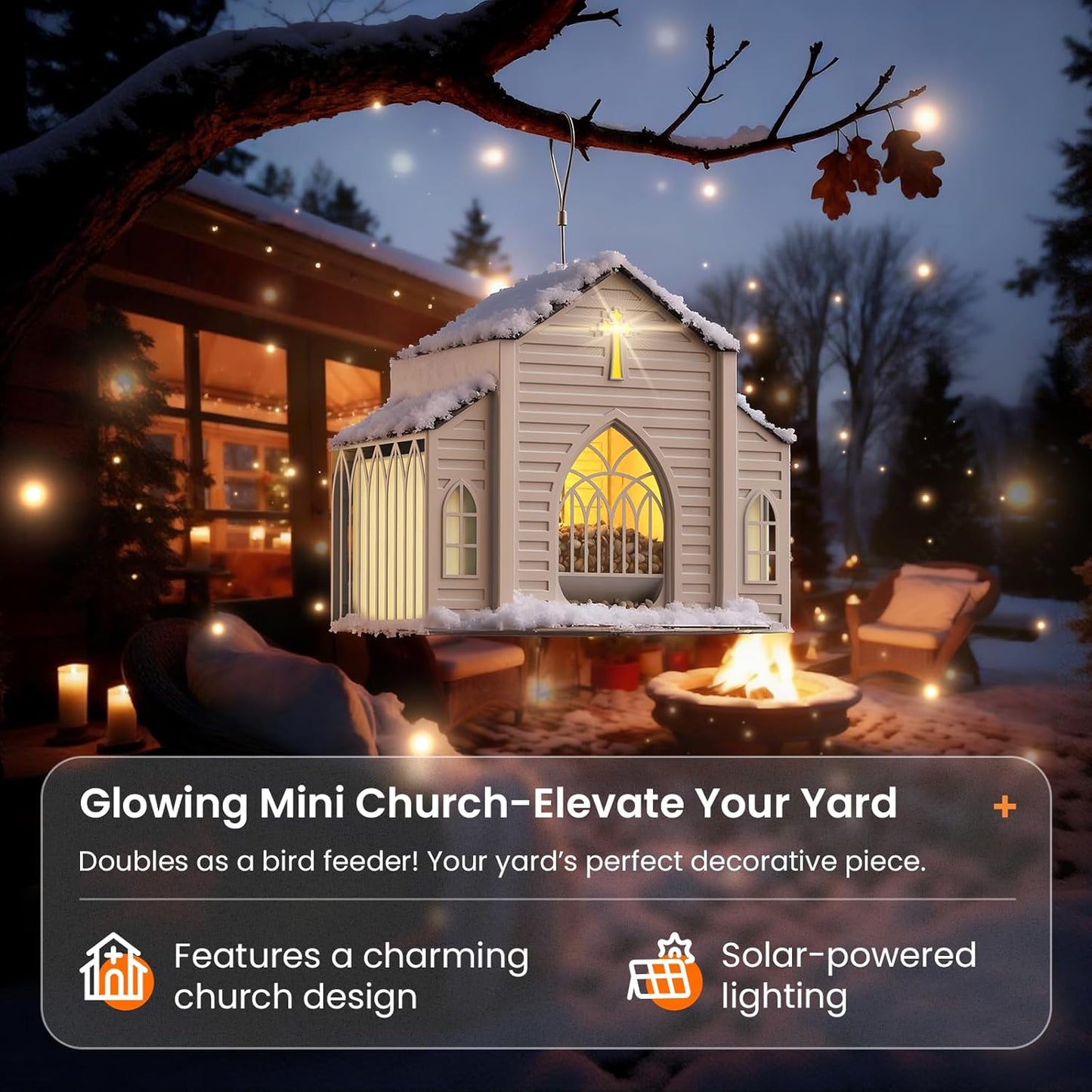 ✝️Last Day 50% OFF-🔥Church-Shaped Metal Solar Bird Feeder🎁