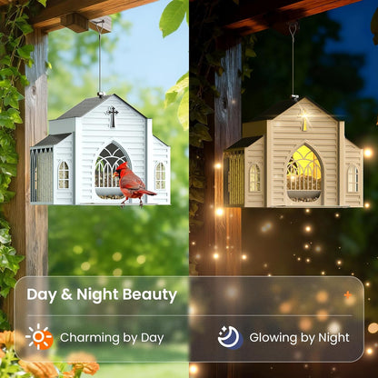 ✝️Last Day 50% OFF-🔥Church-Shaped Metal Solar Bird Feeder🎁