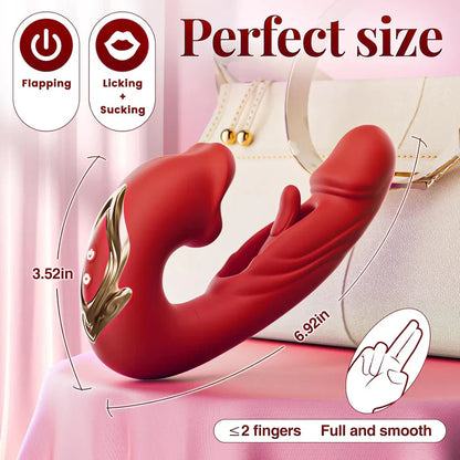 Thrusting Vibrator for Women – 7 Modes Flapping, Licking & Vibration Pleasure Toy