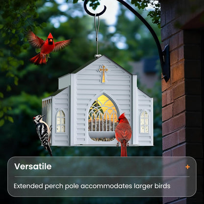 ✝️Last Day 50% OFF-🔥Church-Shaped Metal Solar Bird Feeder🎁