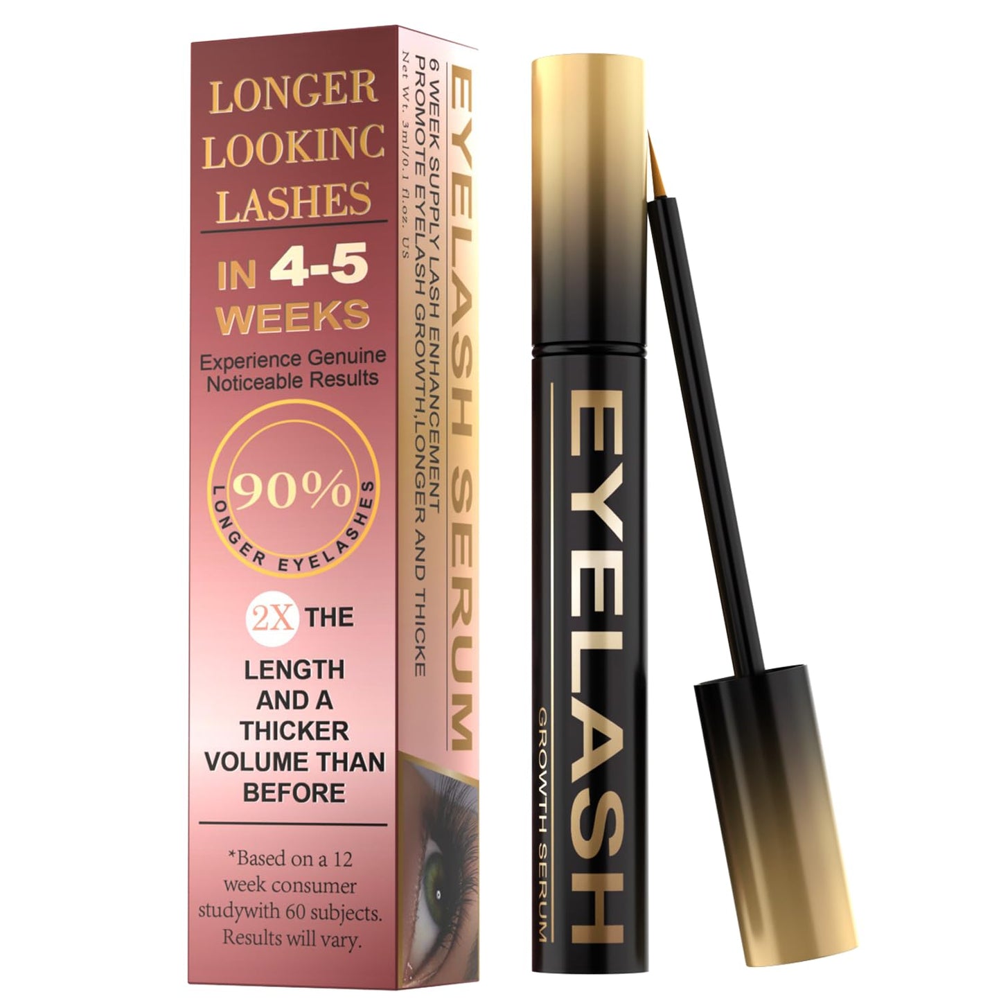 Lash Serum for Eyelash Growth, Premium Lash Enhancing Serum with Advanced Formula Volumizing Longer Fuller and Thicker Looking Lashes, Eyelash Growth for Sensitive Eyes