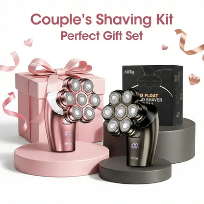 7D Electric Legs & Body Shaver for Women - 5-in-1 Lady Grooming Kit for Bald Head, Legs & Armpits, Waterproof Rechargeable Painless Razor, Cordless Shaver with Floating Heads, Ideal Gift for Her