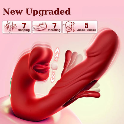 Thrusting Vibrator for Women – 7 Modes Flapping, Licking & Vibration Pleasure Toy