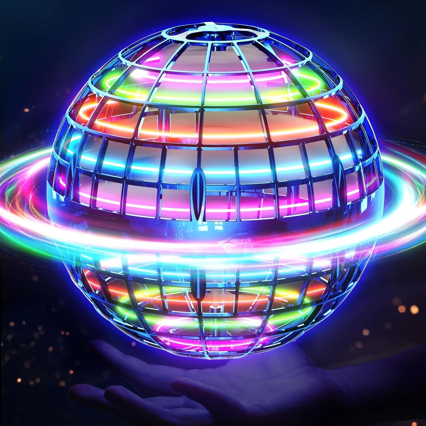 Purekin ‘Magical’ Flying Ball (2026 Upgraded) with Dazzling Lights, Magic Hover Spinner, Cool Boomerang Drone, Floating Cosmic Globe, Kids Toys Gifts for Boys Girls (Gets Kids Away From Screens And Brings Families Together)