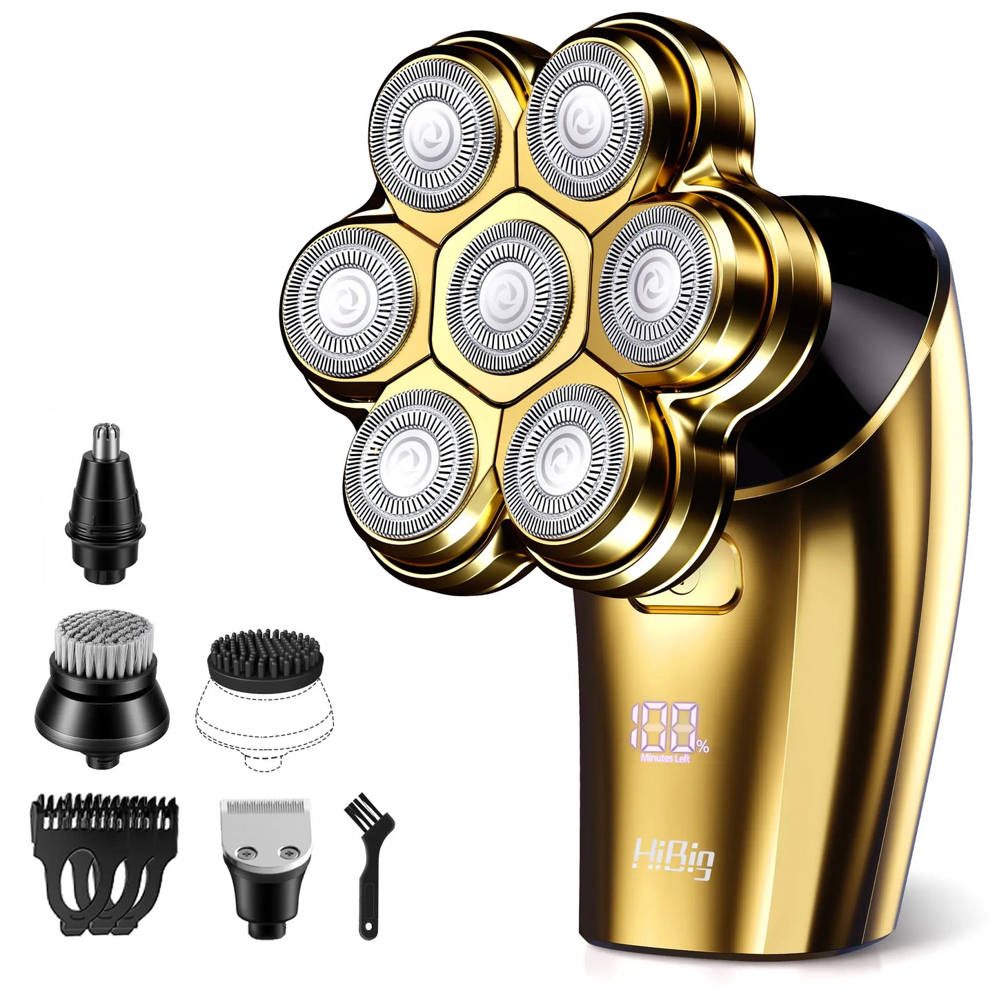 7D Electric Legs & Body Shaver for Women - 5-in-1 Lady Grooming Kit for Bald Head, Legs & Armpits, Waterproof Rechargeable Painless Razor, Cordless Shaver with Floating Heads, Ideal Gift for Her