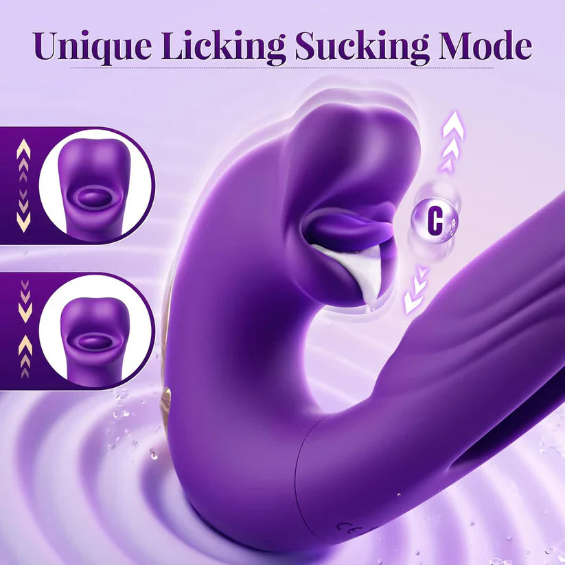 Thrusting Vibrator for Women – 7 Modes Flapping, Licking & Vibration Pleasure Toy