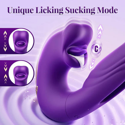 Thrusting Vibrator for Women – 7 Modes Flapping, Licking & Vibration Pleasure Toy