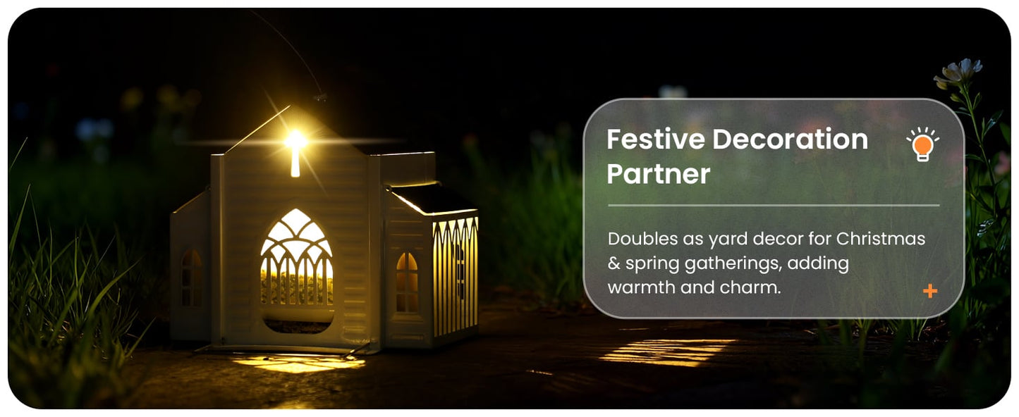 ✝️Last Day 50% OFF-🔥Church-Shaped Metal Solar Bird Feeder🎁
