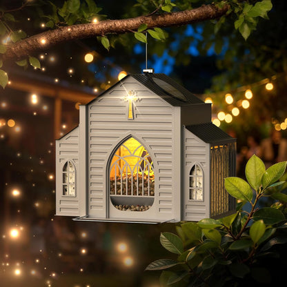 ✝️Last Day 50% OFF-🔥Church-Shaped Metal Solar Bird Feeder🎁