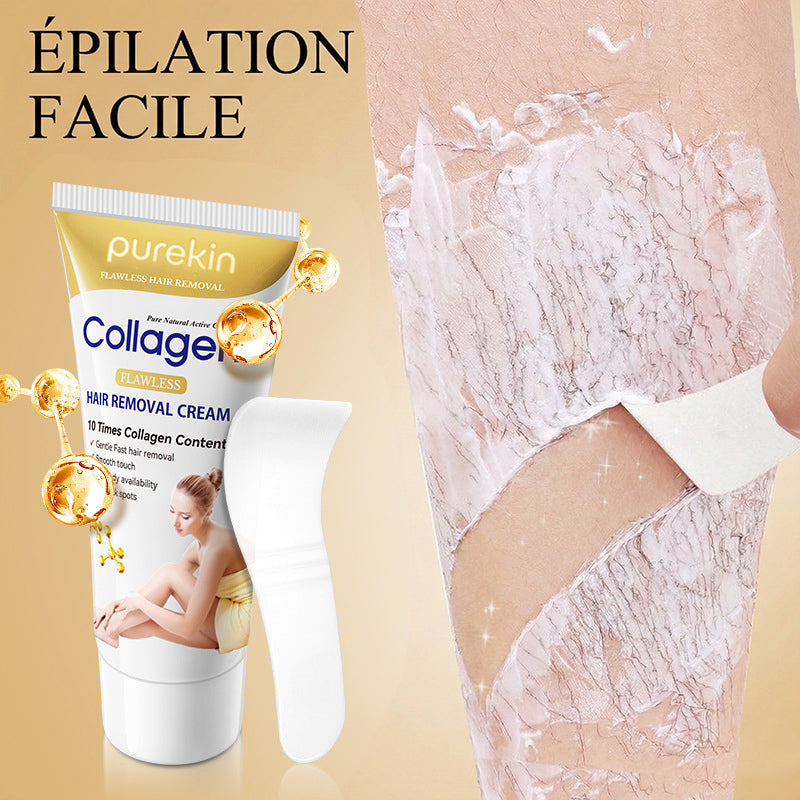 Crème dépilatoire douce au collagène Purekin