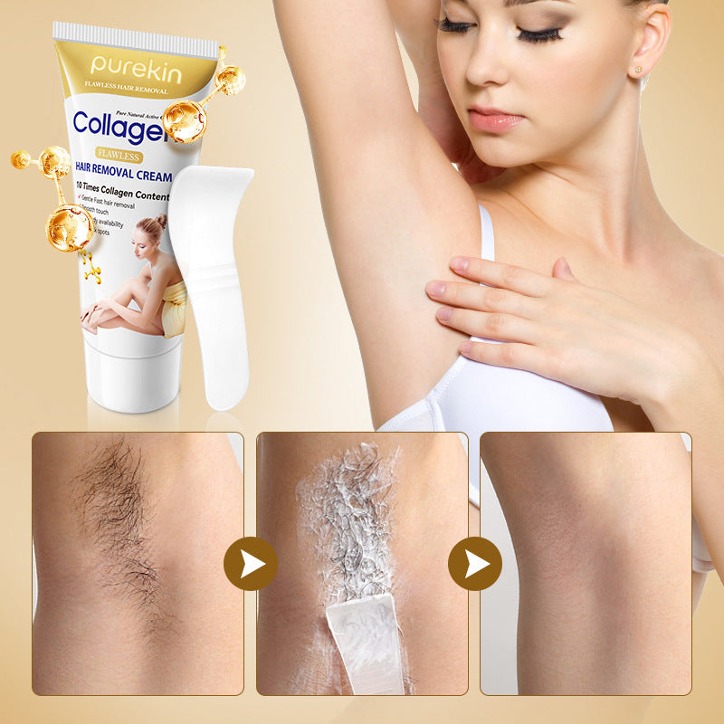 Crème dépilatoire douce au collagène Purekin
