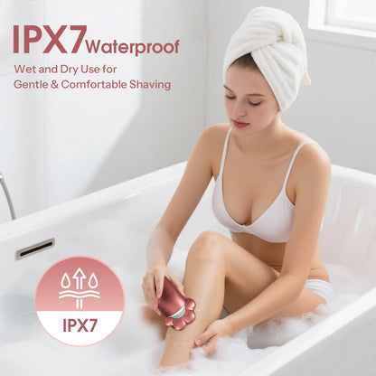 7D Electric Legs & Body Shaver for Women - 5-in-1 Lady Grooming Kit for Bald Head, Legs & Armpits, Waterproof Rechargeable Painless Razor, Cordless Shaver with Floating Heads, Ideal Gift for Her