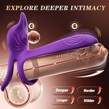 🎁Juxek™ Enchanted Girl Luxe Smart Vibrating Ring – App-Controlled Pleasure for Couples 💫