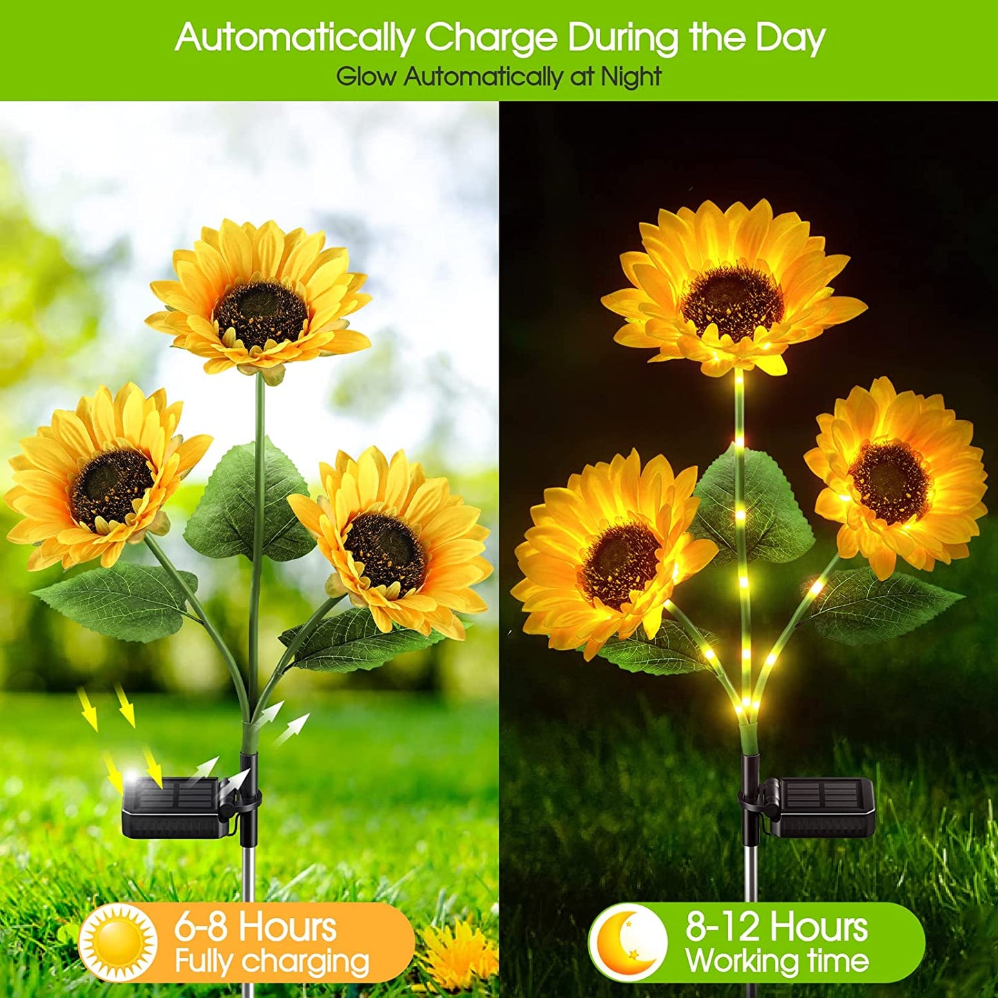 ⏳Time-Limited Special Price: 9.99!!⏰ Solar Sunflower Garden Stake Lights 🌻 | Waterproof 🌧️ | No Wiring💡